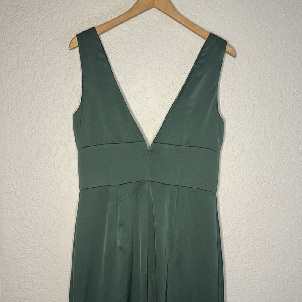 NEW Hayley Paige Formal Dress Crepe De Chine GREEN Wedding Evening Gala Prom - Picture 8 of 9